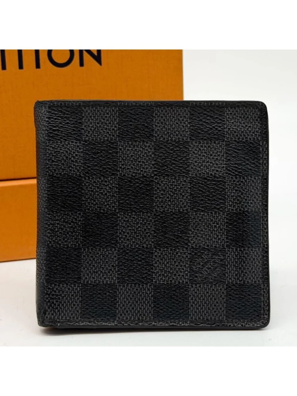 Louis Vuitton Portefeuille Marco Damier Graphite Compact Black Wallet